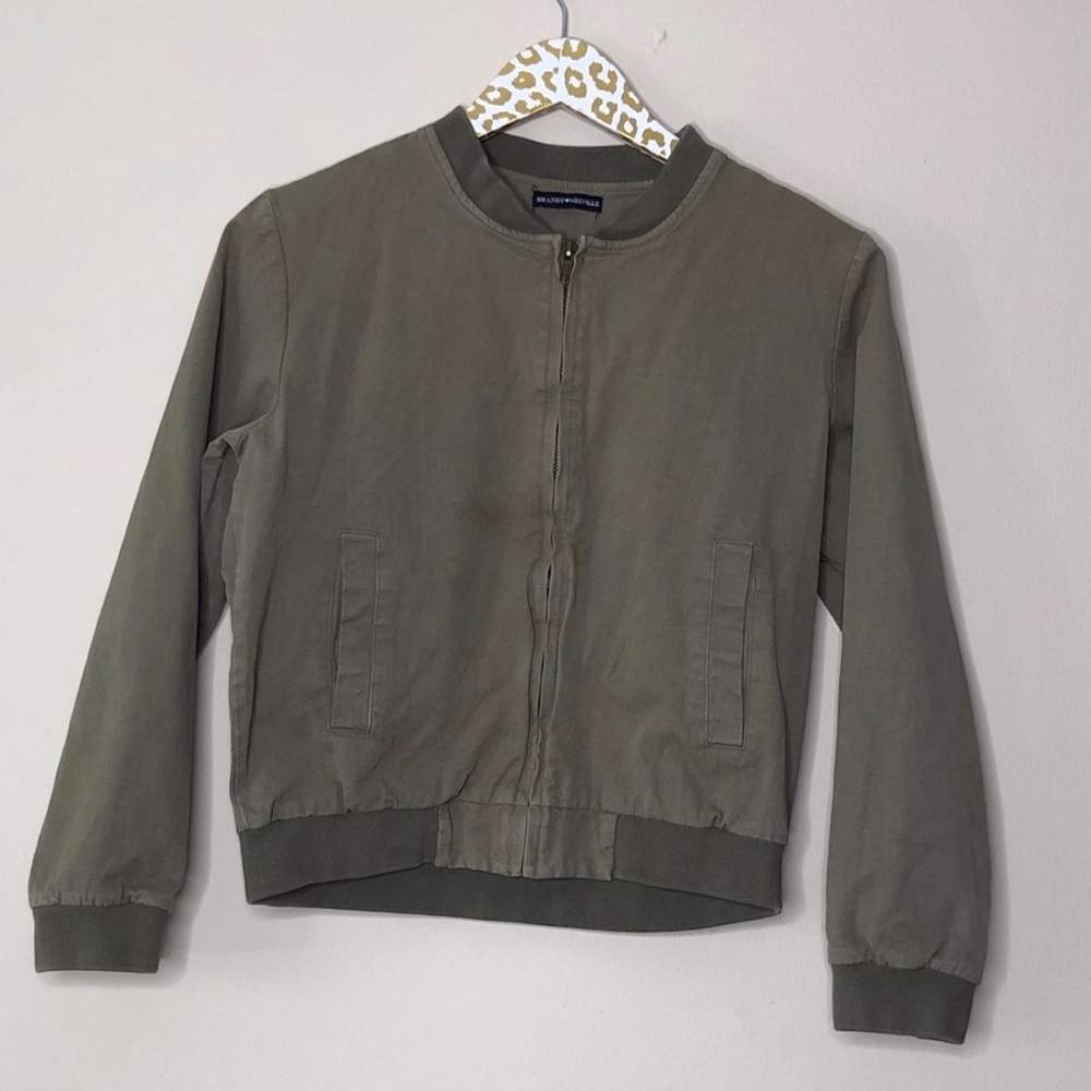 Brandy Melville Olive Green Bomber Jacket